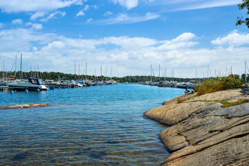 Sweden. Stockholm. Marina with yachts. Attractions.Summer vacations, tourism, yachting, recreation,...
