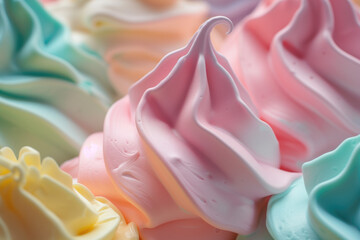Colourful meringue