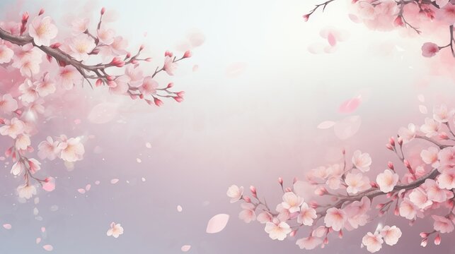 スペースのある桜の背景素材（Generative AI） © syoko