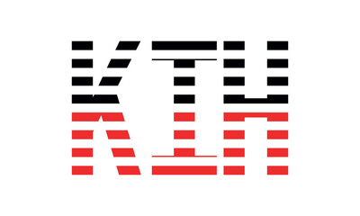 KIH three initial letter iconic line negative space minimal logo design vector template. monogram, abstract, wordmark, business, typography, minimalist, brand, company, flat, modern, unique, simple