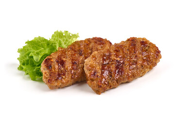 Turkish kofte Meatballs, isolated on white background. High resolution image.