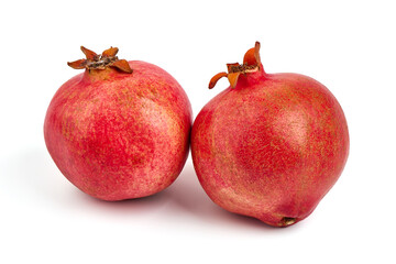 Ripe Fresh Garnet fruit, pomegranate, isolated on white background.