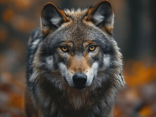 Obraz premium gray wolf portrait