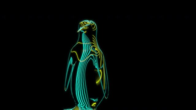Rendering 3D animation, VISUAL EFFECTS Penguin on a black background