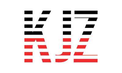KJZ three initial letter iconic line negative space minimal logo design vector template. monogram, abstract, wordmark, business, typography, minimalist, brand, company, flat, modern, unique, simple