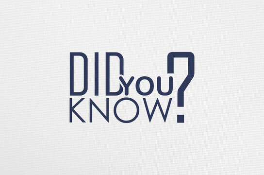 did you know sign on white background	