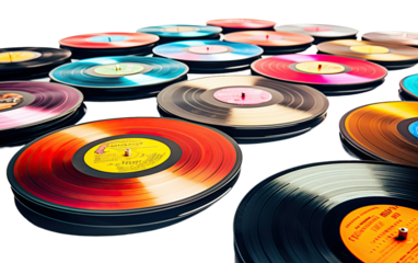 Musical Time Capsule on White or PNG Transparent Background.