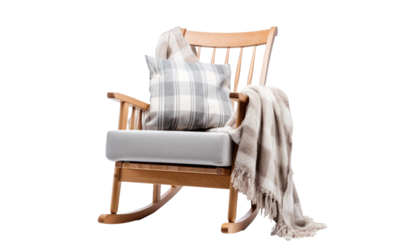 Cozy Nostalgia Chair on White or PNG Transparent Background.