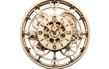 Code and Chronology Wooden on White or PNG Transparent Background.