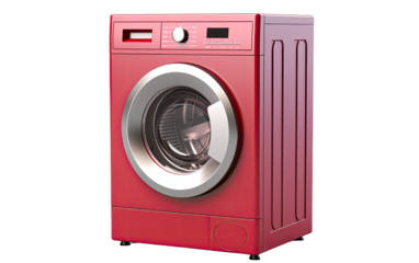 Pristine Clean Washing Machine on White or PNG Transparent Background.