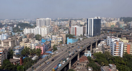  A beautiful sunny view of chittagong city. Top view of chittagong or chattogram city,Bangladesh .skyline of chattogram city.