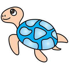 funny turtle cartoon character