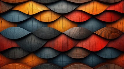 Textured Wooden Wavy Seamless Pattern in Warm and Cool Tones.