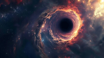 Black hole in the space, unrealistic, Generative AI - obrazy, fototapety, plakaty