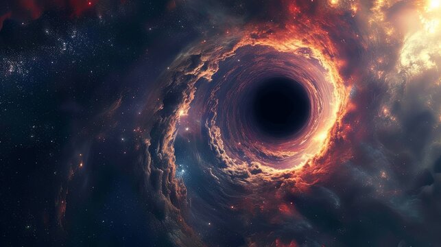 Black hole in the space, unrealistic, Generative AI