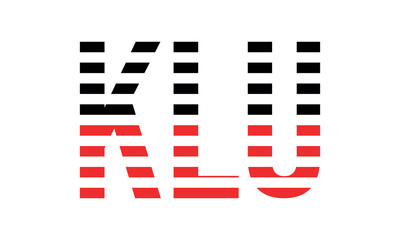 KLU three initial letter iconic line negative space minimal logo design vector template. monogram, abstract, wordmark, business, typography, minimalist, brand, company, flat, modern, unique, simple