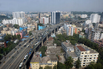  A beautiful sunny view of chittagong city. Top view of chittagong or chattogram city,Bangladesh .skyline of chattogram city.