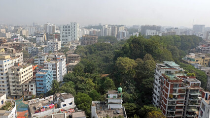  A beautiful sunny view of chittagong city. Top view of chittagong or chattogram city,Bangladesh .skyline of chattogram city.