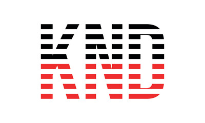 KND three initial letter iconic line negative space minimal logo design vector template. monogram, abstract, wordmark, business, typography, minimalist, brand, company, flat, modern, unique, simple