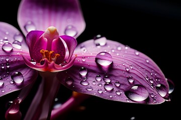 Fototapeta premium purple flower with drops