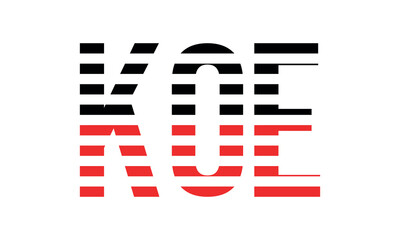 KOE three initial letter iconic line negative space minimal logo design vector template. monogram, abstract, wordmark, business, typography, minimalist, brand, company, flat, modern, unique, simple