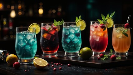 Cocktail Extravaganza: Diverse Mix of Refreshing Drinks