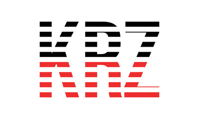 KRZ three initial letter iconic line negative space minimal logo design vector template. monogram, abstract, wordmark, business, typography, minimalist, brand, company, flat, modern, unique, simple