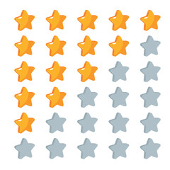 Set of review stars 3d game style