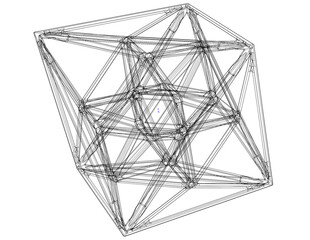 Wireframe Shape Geometric 24-Cell 3D print model