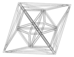 Wireframe Shape Geometric 24-Cell 3D print model