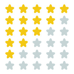 Set of rounded review stars