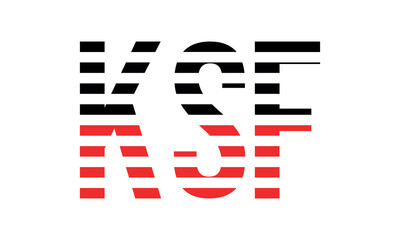 KSF three initial letter iconic line negative space minimal logo design vector template. monogram, abstract, wordmark, business, typography, minimalist, brand, company, flat, modern, unique, simple