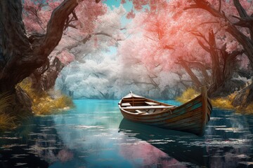 Lost in the beauty of blossoms and boats
