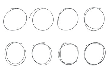 Thin line hand drawn circles