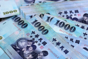 Taiwan dollar money. 1000 New Taiwan dollars