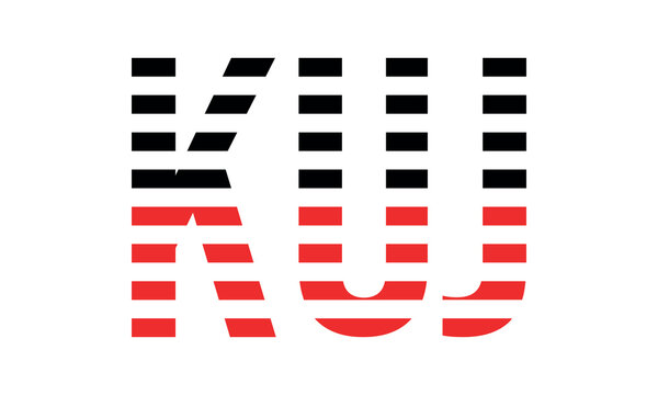 KUJ three initial letter iconic line negative space minimal logo design vector template. monogram, abstract, wordmark, business, typography, minimalist, brand, company, flat, modern, unique, simple
