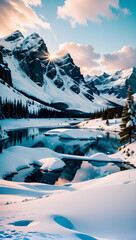 Frozen Tundra. Arctic. Ice. Snow. Barren Landscape. Tundra Region. Winter. Icy Plains. Remote. Arctic Circle. Frosty. Harsh Environment. Cold. Polar. Nature. Frozen Wilderness. AI Generated.