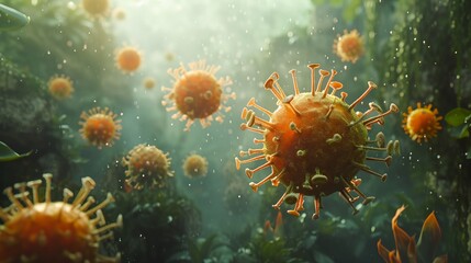 Obraz na płótnie Canvas a close up of a virus