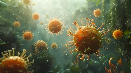 Fotobehang a close up of a virus © progressman