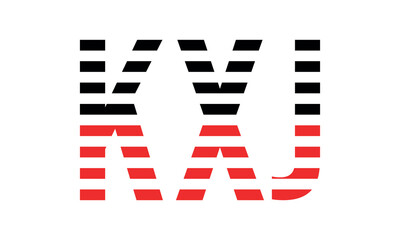 KXJ three initial letter iconic line negative space minimal logo design vector template. monogram, abstract, wordmark, business, typography, minimalist, brand, company, flat, modern, unique, simple