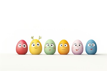 Naklejka premium Perfect colorful easter eggs on a blank background. easter concept