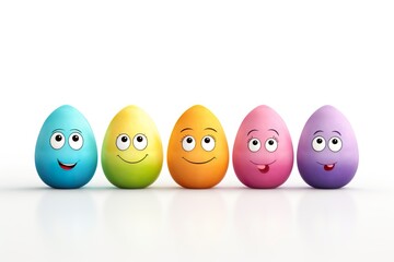 Perfect colorful easter eggs on a blank background. easter concept