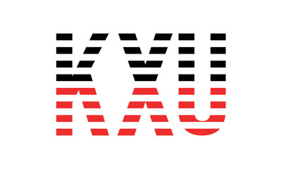 KXU three initial letter iconic line negative space minimal logo design vector template. monogram, abstract, wordmark, business, typography, minimalist, brand, company, flat, modern, unique, simple