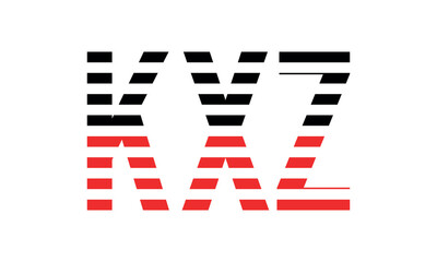 KXZ three initial letter iconic line negative space minimal logo design vector template. monogram, abstract, wordmark, business, typography, minimalist, brand, company, flat, modern, unique, simple