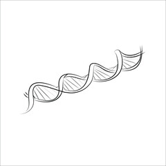 Diagonal DNA chain. Minimalist concept of medical and science biotechnology in simple  style.