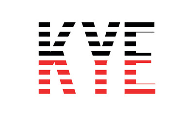 KYE three initial letter iconic line negative space minimal logo design vector template. monogram, abstract, wordmark, business, typography, minimalist, brand, company, flat, modern, unique, simple