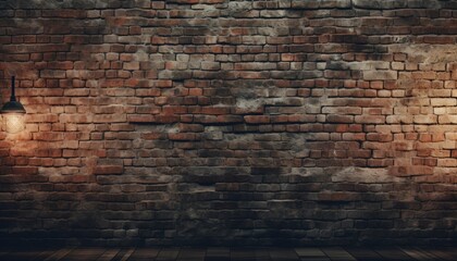Fototapeta na wymiar Red brick wall texture background with backlight