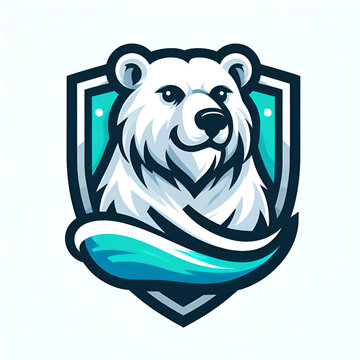 Polar bear mascot logo, vector illustration design