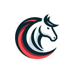 Horse head logo. Vector logotype of abstract horse