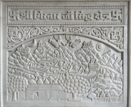 Sculptured walls of Jain temple, Bhedaghat (Jabalpur, Madhya Pradesh)